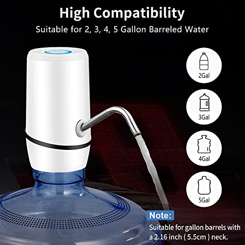 Water Dispenser for 5 Gallon Drinking Water Bottle, Electric Water Pump for 5 Gal Bottle, Portable Water Jug and Automatic Design for Home, Office and Kitchen