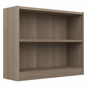 bush furniture universal small 2 shelf bookcase in ash gray