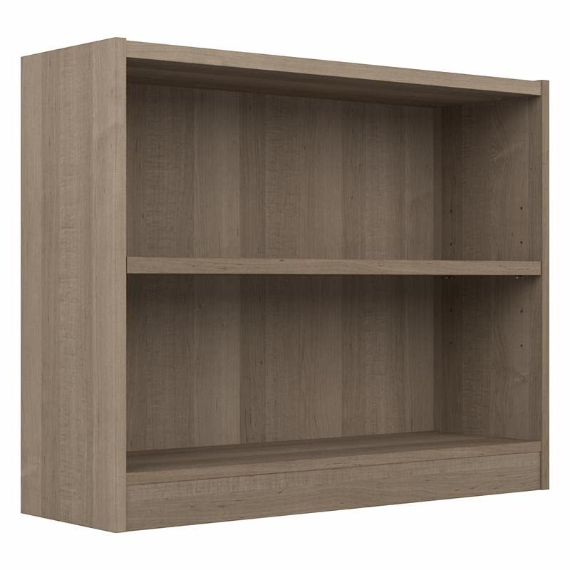 Bush Furniture Universal Small 2 Shelf Bookcase in Ash Gray