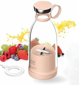 personal size blenders, portable blender, usb blender, smoothie mini blender, 350ml fresh juice blender for home, travel, office, gym (pink)