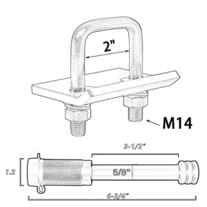 Hitch Tightener for 1.25" and 2" Hitches Hitch Tightener Anti-Rattle Stabilizer Rust-Free Heavy Duty Lock Down Easy Installation Quiet(with 5/8-Inch Pin Diameter Trailer Hitch Lock)