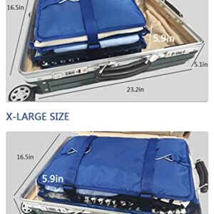 Tmzlier Portable Hanging 3-Shelf Travel Shelves Bag Packing Cube Organizer Suitcase Large Capacity Storage with 2 Hooks (Black, X-Large)