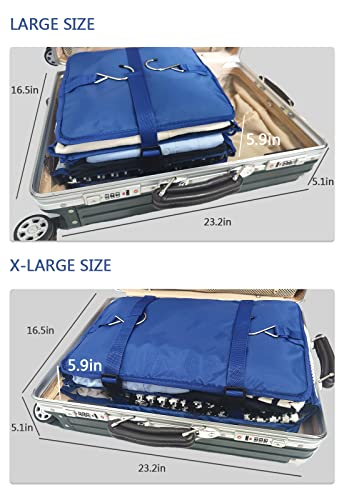 Tmzlier Portable Hanging 3-Shelf Travel Shelves Bag Packing Cube Organizer Suitcase Large Capacity Storage with 2 Hooks (Black, X-Large)