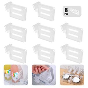 refrigerator dividers,adjustable plastic organizer tools,fridge door retractable snap-on space separators,expandable divide plates,kitchen pantry storage gadget,home office clear tidy supplies(8pcs)