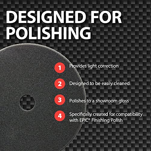 Malco Epic Black Foam Finishing Polish Pad 6.5 inch – Orbital Polishing Pad/Use with Malco Epic Finishing Polish (109232) / Swirl-Free and Dust-Free Finish / (840003)