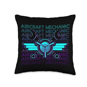 aircraft mechanic gifts airplane aircraft mechanic throw pillow, 16x16, multicolor