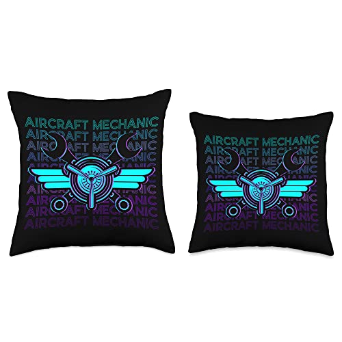 Aircraft Mechanic Gifts Airplane Aircraft Mechanic Throw Pillow, 16x16, Multicolor