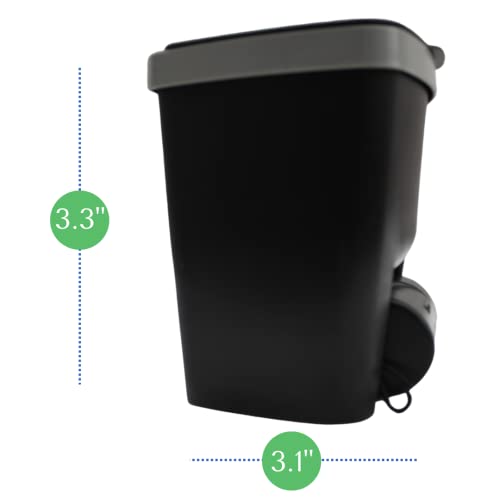 HOMEBAG Portable Small Trash Can w/Adaptable Dispenser, Lid, 3 Refill Bag Rolls (30 Bags, 13”x20”) + Extra Dispenser - Black