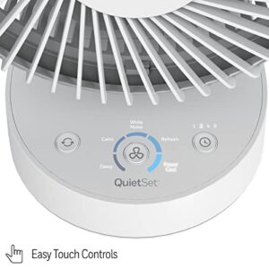 Honeywell QuietSet 5 Oscillating Table Fan, White – Personal and Small Room Fan with Quiet Operation and 5 Levels of Power and Sound