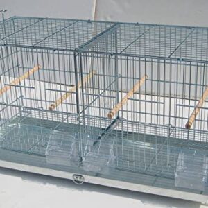 LOT of Galvanized Zinc Plated Stackable Breeder Bird Flight Cage with Removable Center Divider and Breeding Nest Doors (Galvanized Zinc, 35.5"x18"x19"H Lot-2 ADD ON)