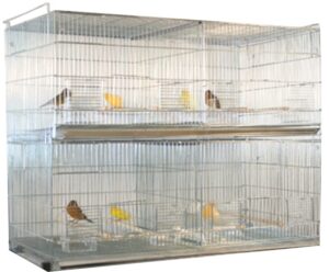lot of galvanized zinc plated stackable breeder bird flight cage with removable center divider and breeding nest doors (galvanized zinc, 35.5"x18"x19"h lot-2 add on)