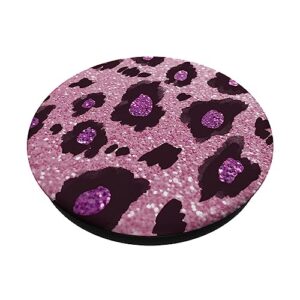 Rose Pink Leopard Cheetah Jaguar Pattern Cute Animal Print PopSockets Swappable PopGrip