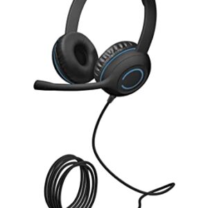 Cyber Acoustics Stereo USB-C Headset (AC-5014) for PC & Mac, in-line Controls for Volume and Mic Mute, Noise-Canceling Mic with Adjustable Boom, Perfect for Classrooms or Home