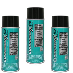corrosion technologies corrosionx hd heavy duty 90104 (3 pack of 12 oz aerosol) – thick film lubricant & rust preventive | industrial strength | longest-term protection against weather & saltwater