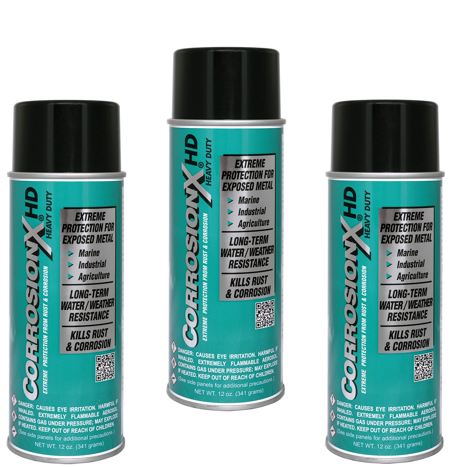 Corrosion Technologies CorrosionX HD Heavy Duty 90104 (3 Pack of 12 oz aerosol) – Thick Film Lubricant & Rust Preventive | Industrial Strength | Longest-Term Protection Against Weather & Saltwater