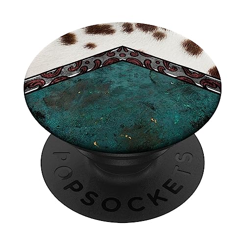 Western Cowhide Pattern Vintage Cow Skin Print Animal Lover PopSockets Swappable PopGrip