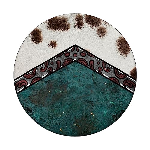 Western Cowhide Pattern Vintage Cow Skin Print Animal Lover PopSockets Swappable PopGrip