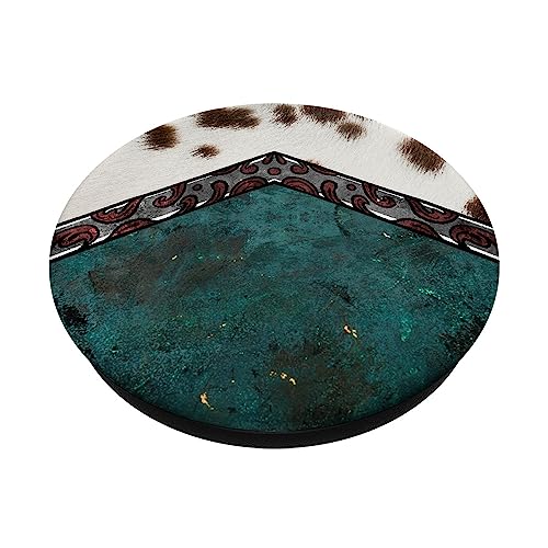 Western Cowhide Pattern Vintage Cow Skin Print Animal Lover PopSockets Swappable PopGrip