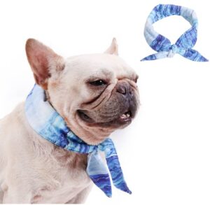 dog cooling bandana pet cooling scarf dog cooling scarf pet summer ice collar dog cooling collar (small, blue)