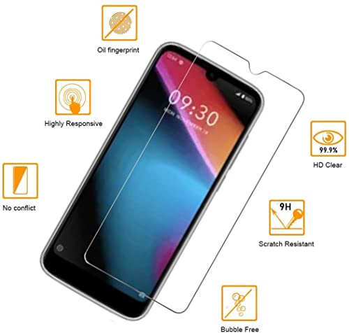 [2-Pack] Tznzxm for Sense TW102 Tempered Glass Screen Protector,Sense TW102 Case, Sense TW102 Phone Case, Flexible Soft TPU Scratch Resistant Non-Slip Back Cover Rubber Slim Case for Sense TW102