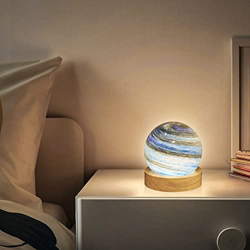 SupBri Glass Moon Lamp Galaxy Lamp 2.99 inch 3D Planet Lamp Moon Light with 3 Colors,Led Moon Night Light Gift for Girls Boys Kid Birthday Valentine's Day Gift (Starry Sky)