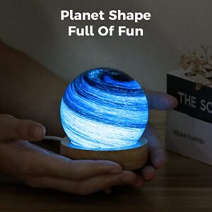 SupBri Glass Moon Lamp Galaxy Lamp 2.99 inch 3D Planet Lamp Moon Light with 3 Colors,Led Moon Night Light Gift for Girls Boys Kid Birthday Valentine's Day Gift (Starry Sky)