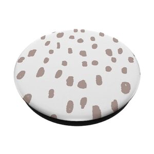 Minimal Neutral Tan White Dalmatian Pattern Boho Aesthetic PopSockets Swappable PopGrip