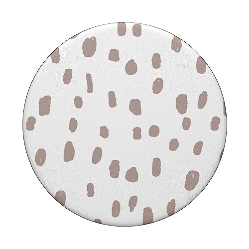 Minimal Neutral Tan White Dalmatian Pattern Boho Aesthetic PopSockets Swappable PopGrip