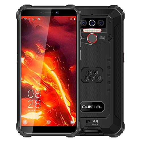 OUKITEL WP5 Pro Rugged Unlocked Smartphone, 5.5''HD+ Screen, 8000mAh Battery Rugged Cell Phone, 4GB+64GB Android, IP68 Waterproof 4G LTE Dual Cellphone, Face ID Fingerprint GPS