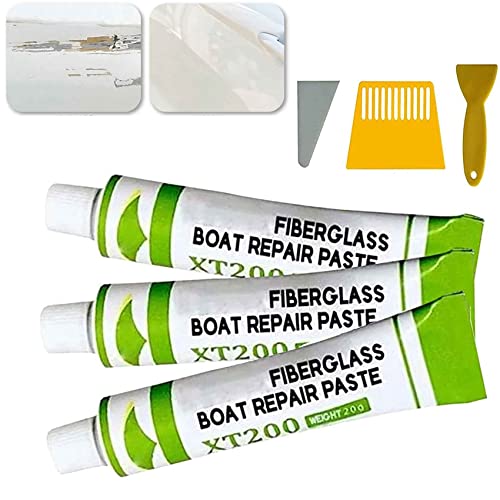 Gogolonge Fiberglass Boat Repair Paste, Xt200 Quick Dry Little Putty Putty, Car Scratch Remover Touch Up Paste Fix Tools, InstaFix Fiberglass Boat Repair Paste for Scratches, Cracks (White)