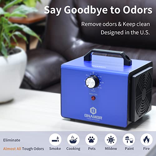Ozone Generator 22000 mg/h - Ozone Machine Ionizer & O3 Deodorizer for Home, Basement, Smoke, and Pet Room. (Blue)