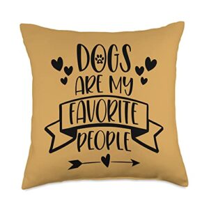 dog lover favorite people funny heart love dogs are my favorite people throw pillow, 18x18, multicolor