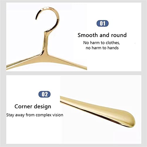 N/A Metal Hanger widening Hanger Non-Slip Thickening Hanger Durable Hanger Pants Clothes Storage Drying Rack (Color : Gold, Size : 43.5 * 17.5cm)