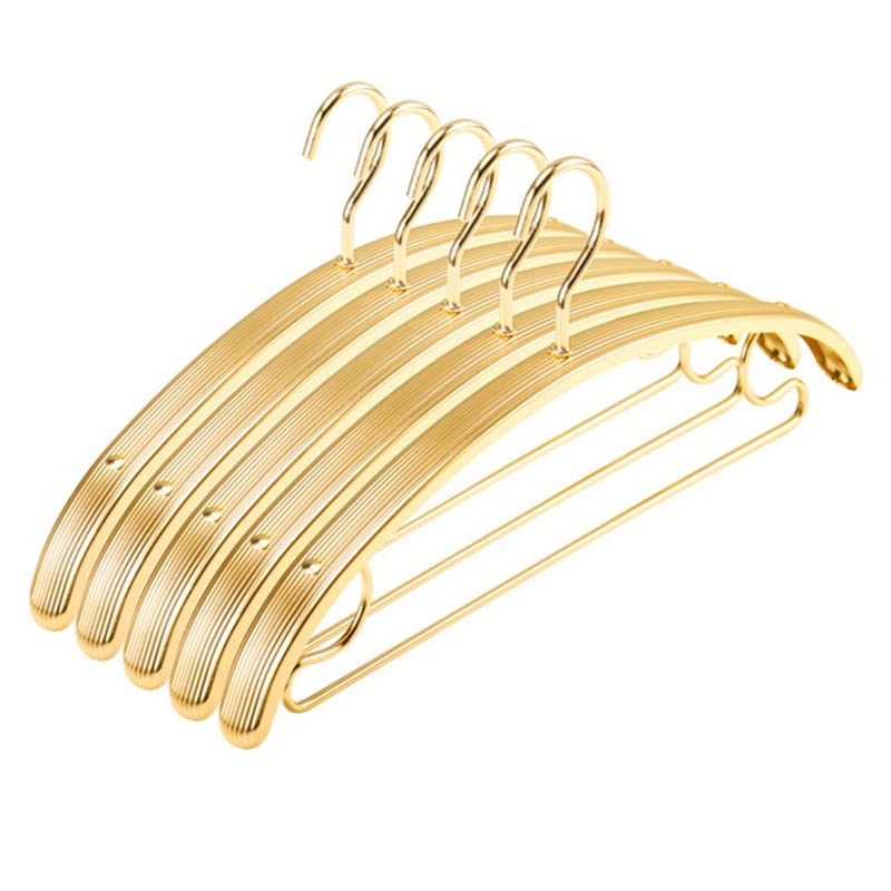 N/A 5pcs Thickened Hanger Aluminum Alloy Hanger Wedding Dress Non-Slip Hanger Sweater Pants Drying Rack (Color : Gold, Size : 43 * 18cm)