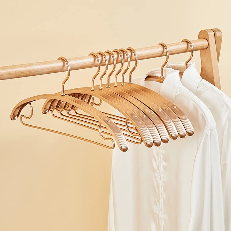 N/A 5pcs Thickened Hanger Aluminum Alloy Hanger Wedding Dress Non-Slip Hanger Sweater Pants Drying Rack (Color : Gold, Size : 43 * 18cm)