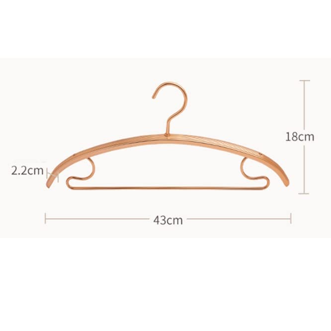 N/A 5pcs Thickened Hanger Aluminum Alloy Hanger Wedding Dress Non-Slip Hanger Sweater Pants Drying Rack (Color : Gold, Size : 43 * 18cm)