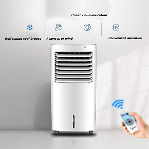 Cooling Fan Evaporative Cooler, with Remote Control Portable Bladeless Air Cooler, Electric Fan & Humidifier, 7H Timing,LCD Display, 3 Modes Air Conditioner for Indoor Home Office Dorms 55W Oscillati