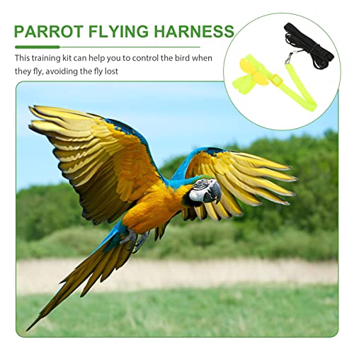 Ipetboom Rabbit Toys Rope Leash Pet Parrot Bird Harness Leash Pet Anti- bite Flying Training Rope for Budgerigar Lovebird Cockatiel Mynah Small Birds Yellow Tool Toys Bunny Toys