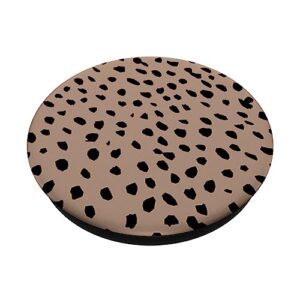 Minimal Boho Tan Black Dalmatian Bohemian Aesthetic Art PopSockets Swappable PopGrip