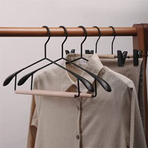 N/A Wooden Hangers Metal Suit Hangers Wide Shoulders and Trousers bar Hangers Wardrobes Storage Racks (Color : Black, Size : 28 * 21cm)