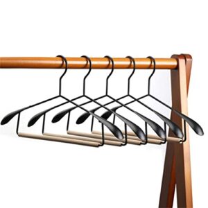 N/A Wooden Hangers Metal Suit Hangers Wide Shoulders and Trousers bar Hangers Wardrobes Storage Racks (Color : Black, Size : 28 * 21cm)