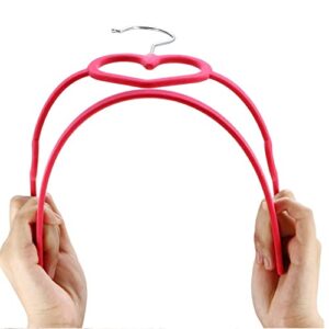 N/A 10 Pieces Colorful Velvet Clothes Hangers Loving Heart Velvet Coat Hanger Non-Slip Heart-Shaped Multifunction Hangers (Color : Red)