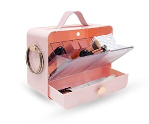 makeup organizer with drawers, wall mounted organizer | portable makeup organizer, makeup organizer | makeup storage box, pink makeup organizer