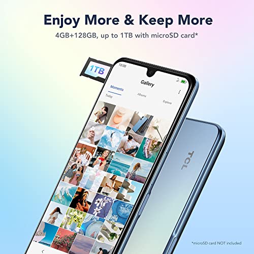 TCL 30 5G |2022|Cell Phone 5G Unlocked Smartphone, 4/128GB, 50MP Camera, 5010mAh, 6.7” FHD+ AMOLED Display, Android 12, US Verizon, Single-SIM, Dreamy Blue (NO Boost/Spectrum/Xfinity/Assurance)