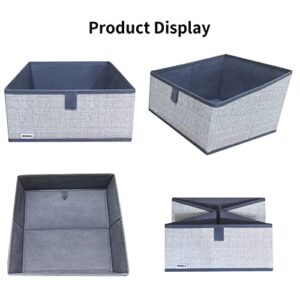 UNAMAX 3 Packs Closet Storage Bins - Trapezoid Large Storage Box - Foldable Fabric Baskets for Organizing Clothes - Baby Toiletry, Toys, Towel, DVD, Book (1# Dark Grey, 11.6 x 11.6 x 7.9 inches)