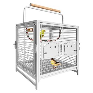 VIVOHOME 19 Inch Wrought Iron Bird Travel Carrier Cage with 72 Inch Wrought Iron Large Bird Cage