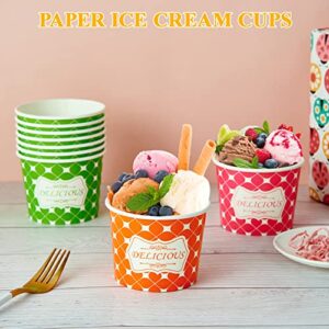 LITOPAK 120 Pack 12 oz Ice Cream Cups, Ice Cream Bowls for Cold and Hot Foods, Paper Ice Cream Bowls, Disposable Dessert Cups, Paper Ice Cream Sundaes Cups for Ice Cream, Hot Soup, Snacks, and Fruits.