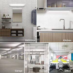 Airand LED Shop Light 2FT/4FT - Plug in Utility LED Shop Light for Garage with 98 inch Power Cord, 18W Waterproof 5000K Daylight 1800LM Linkable Ceiling Light Fixture for Workbench Basement Bathroom