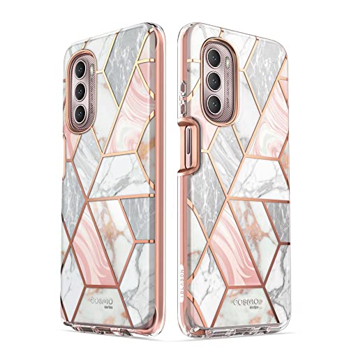 i-Blason Cosmo Series Designed for Moto G Stylus 5G Case (2022) [Not for 4G Version& 2020/2021 Version], Slim Stylish Protective Case with Built-in Screen Protector (Marble)