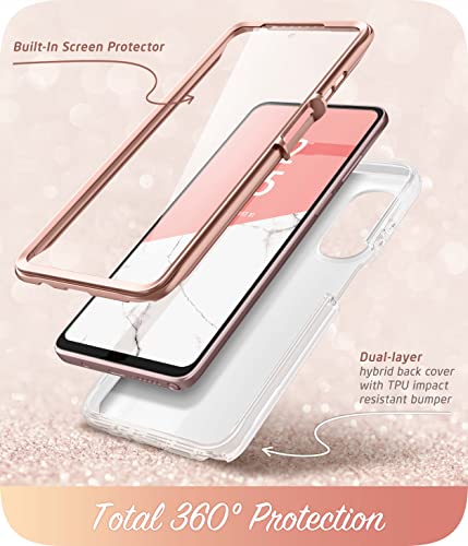 i-Blason Cosmo Series Designed for Moto G Stylus 5G Case (2022) [Not for 4G Version& 2020/2021 Version], Slim Stylish Protective Case with Built-in Screen Protector (Marble)